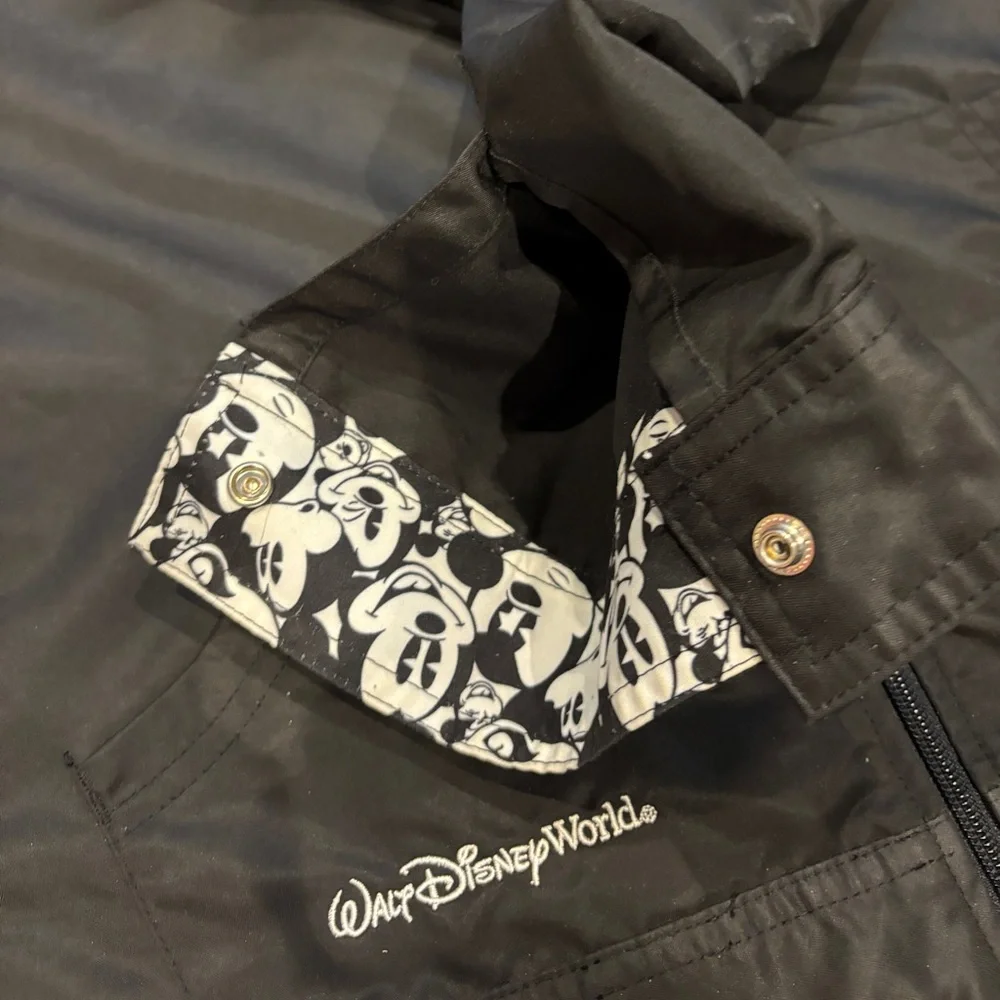 Disney Black Hooded Jacket with Mickey Mouse Embroidery youth XL women’s small